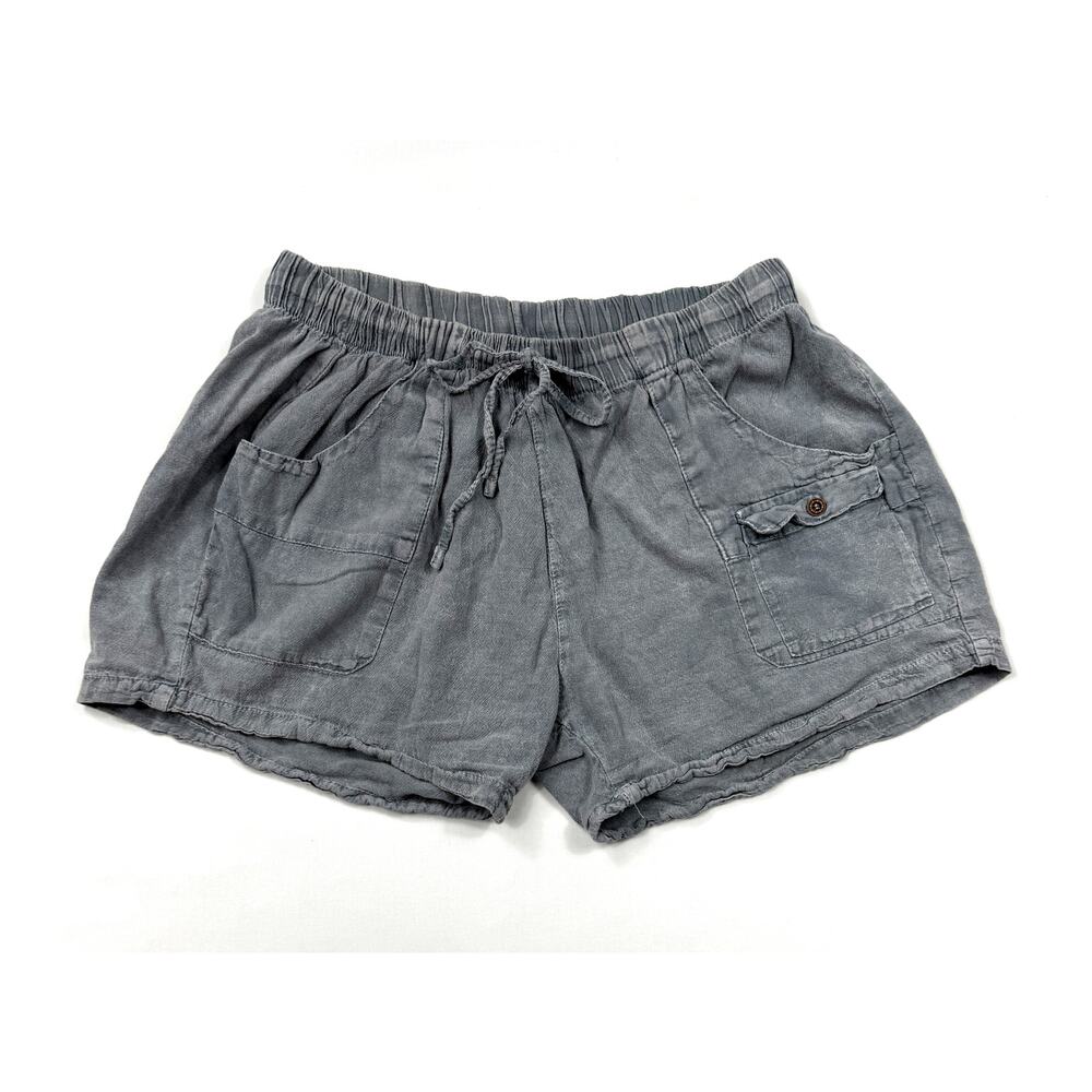 Blanco elastic waist cargo shorts grey Sz S 100% cotton from Peru side pockets